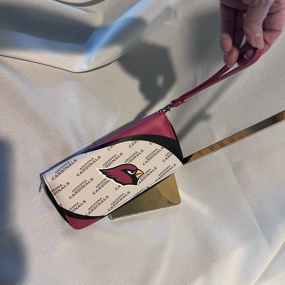 NFL Arizona Cardinals Wallet Clutch Black Red Cream NWOT - Picture 9 of 16